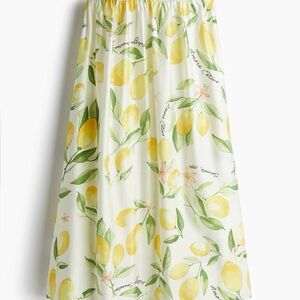 Lemon Print Flared Skirt